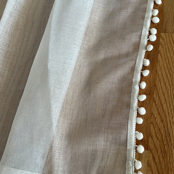 Pom Pom Tasseled Sheer Curtain Panels - Picture 3 of 3